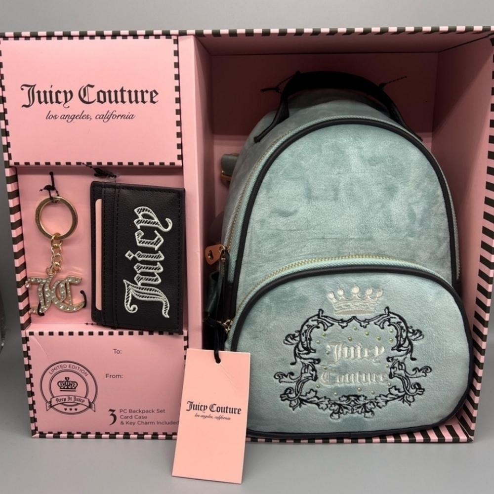💚🔹️Juicy couture 🔹️heritage sage green 3 piece backpack gift box set